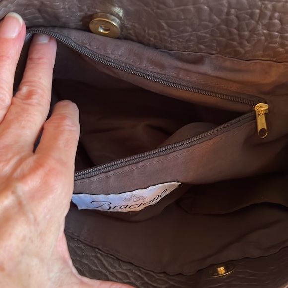 BRACIANO Shoulder Bag Handbag Brown REALLY NICE 15 w x12 h x 3” - Picture 9 of 13